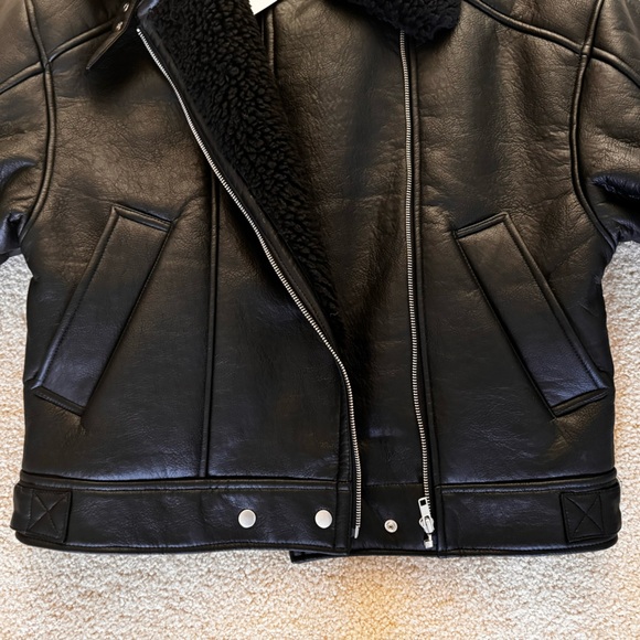 NWT Oak + Fort Oversized Sherpa Aviator Jacket - Picture 6 of 9